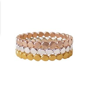 Bronwen Jewelry Sun Disc Rings - Set of 3 Size 8